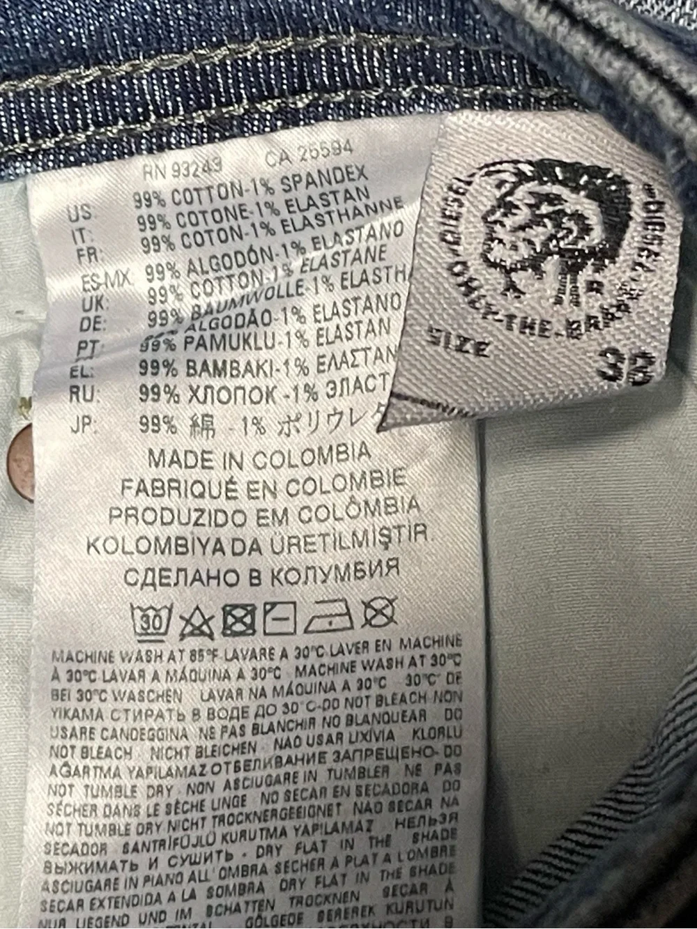 Diesel Men's Straight Jeans in Medium Blue Wash